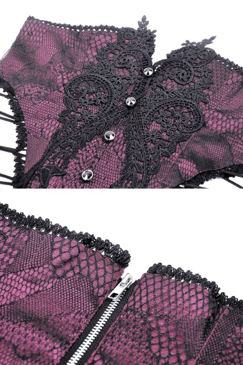 💻 DAINTY DROP  small purple and black corset top – remass