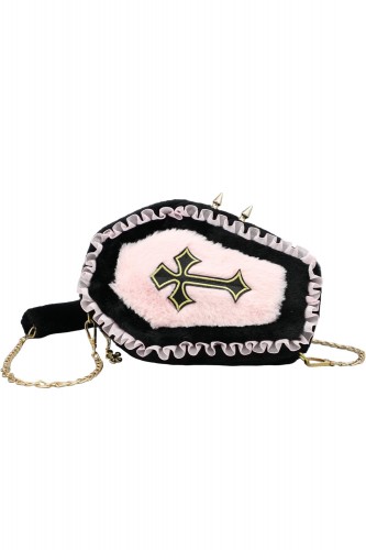 Plush Coffin Mini Bag - Pink