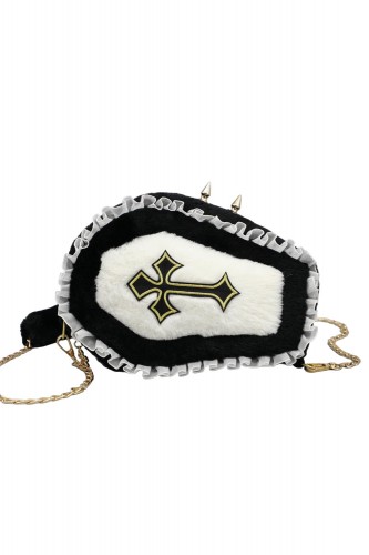 Plush Coffin Mini Bag - White