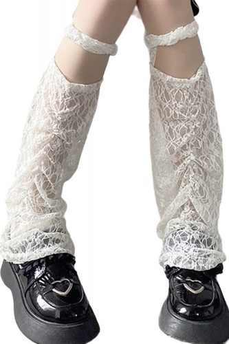 Lace Garter Legwarmers - White