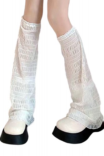 Mist Tulle Legwarmers - White