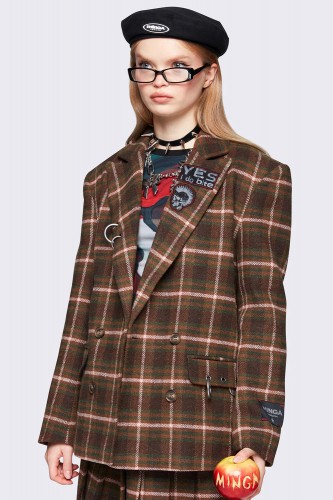 Audrey Flannel Plaid Blazer...