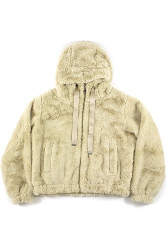 Faux fur Hoodie Jacket Beige