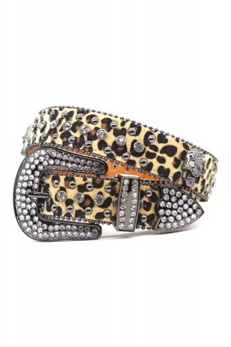 Beige Leopard Belt with...