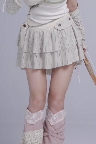 Beige Elf Skirt Pants -...