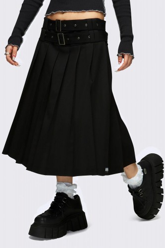 Thania Pleated Midi Black...