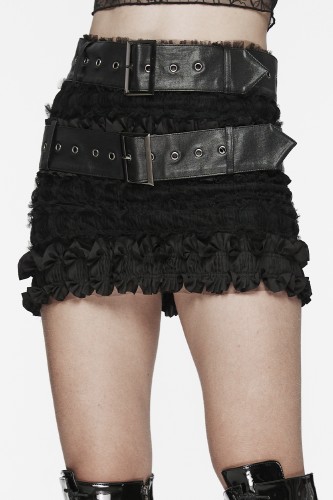 Mini falda Gothic Ruffles -...