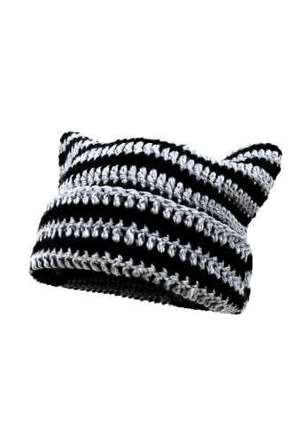 Gorro Knit Stripe - Negro x...