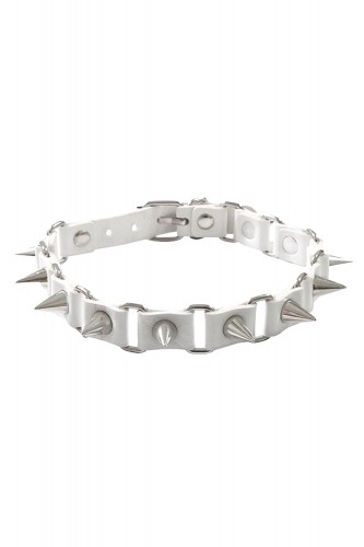 Gap Spikes Choker - White