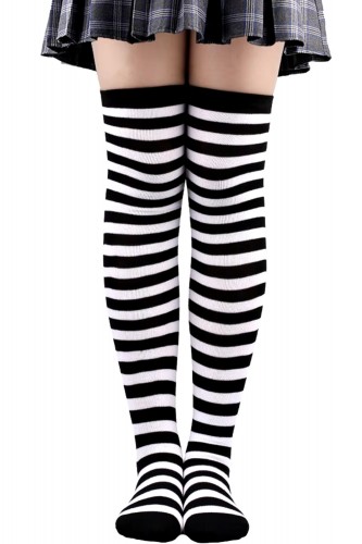 Striped Long Socks - White...