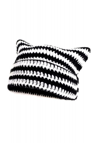 Gorro Knit Stripe - Negro x...