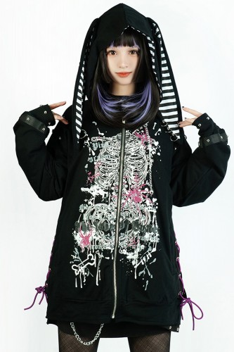 Visual Punk Bunny Hoodie -...