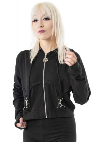 Halia Cropped Hoodie Black...