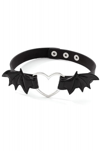 Bat Heart Choker - Black