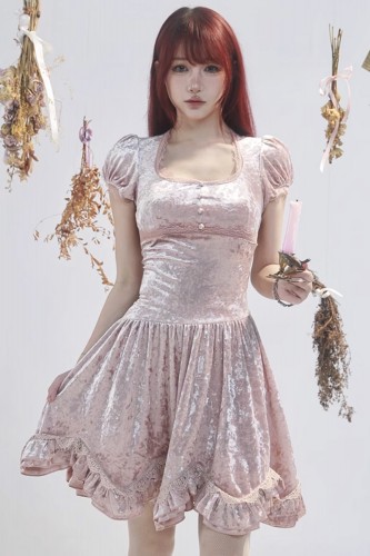 City Elf Petal Velvet Dress...