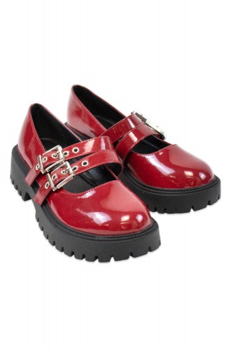 Chunky Mary Janes Red Patent