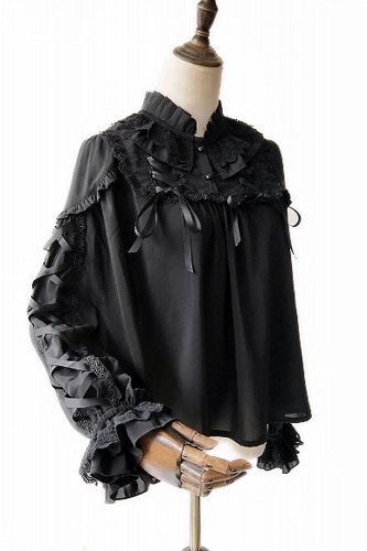 Milk Tea Lolita Blouse - Black